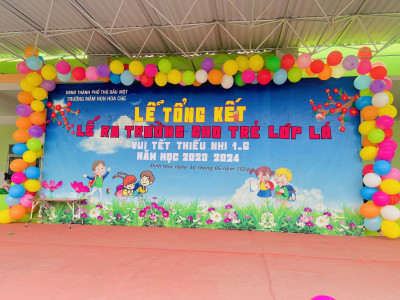 Trường Mầm non Hoa Cúc tổ chức lễ ra trường cho các bé khối lá