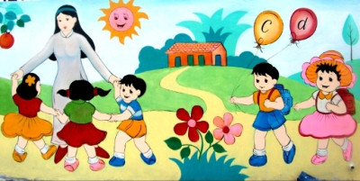 trẻ đến trường