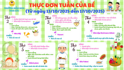 Thực đơn trong tuần của bé