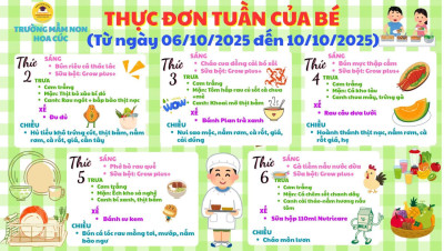 Thực đơn trong tuần của bé
