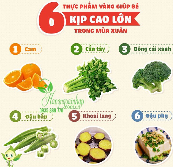 6 thực phẩm vàng giúp bé cao lớn