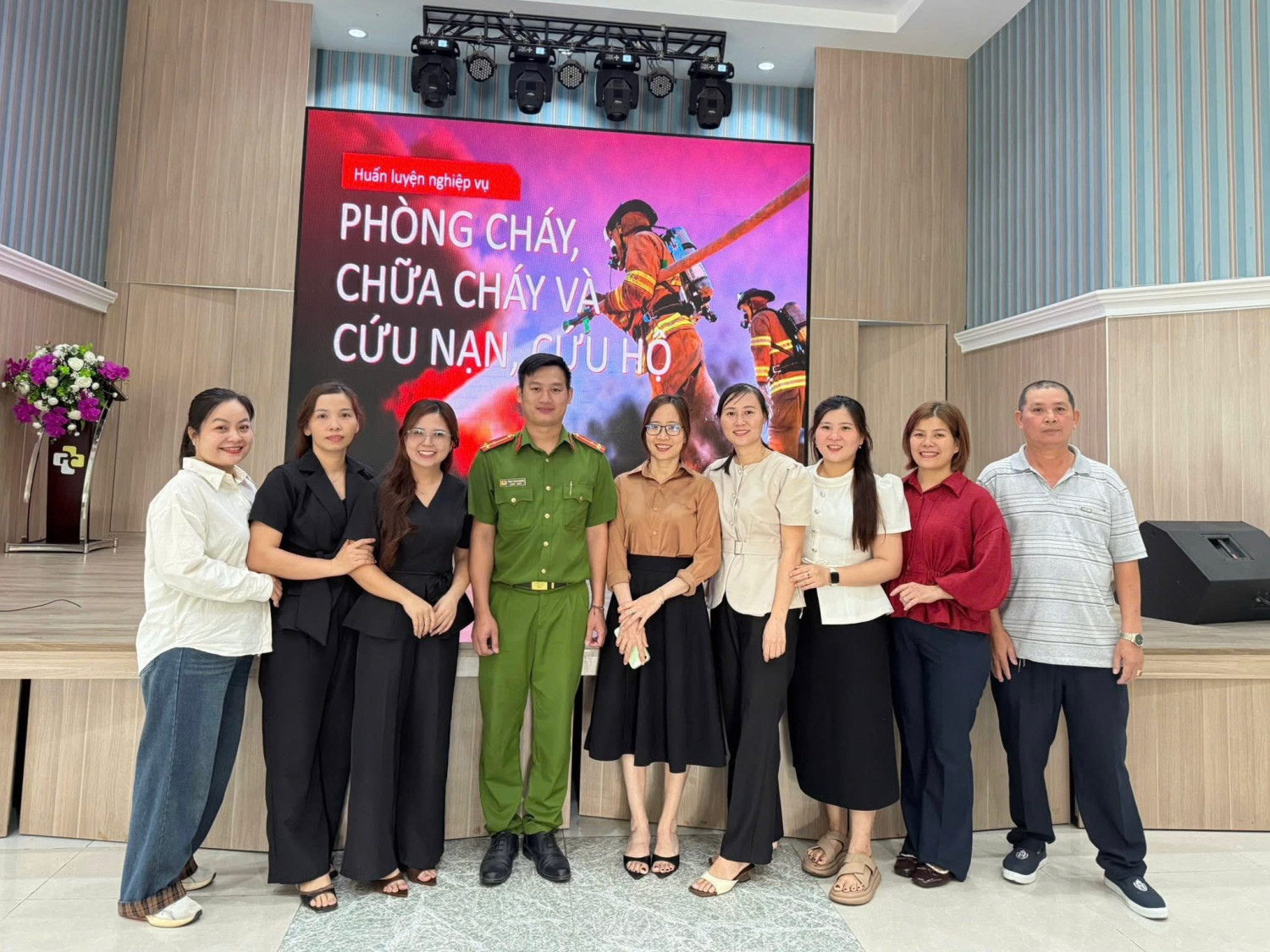 Trường mầm non Hoa Cúc tham gia tập huấn phòng cháy, chữa cháy và cứu hộ cứu nạn