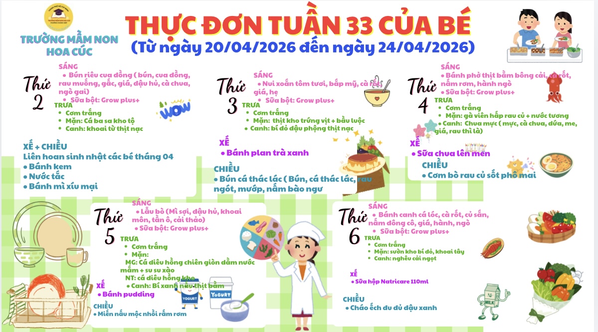 Thực đơn tuần 33